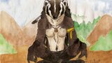 Meditating Badger by Lupinewolf