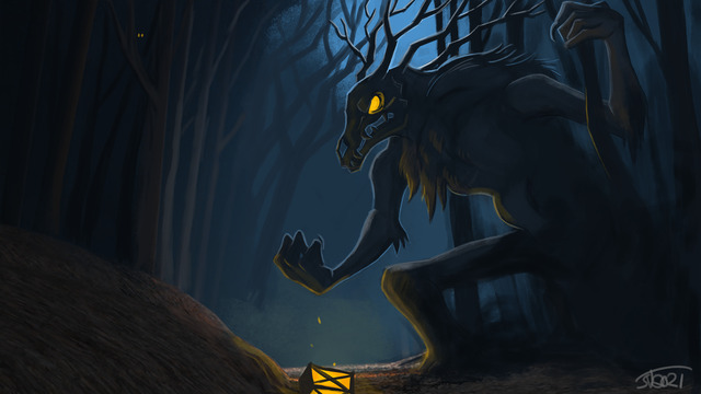 Wendigo In The Woods by Neon