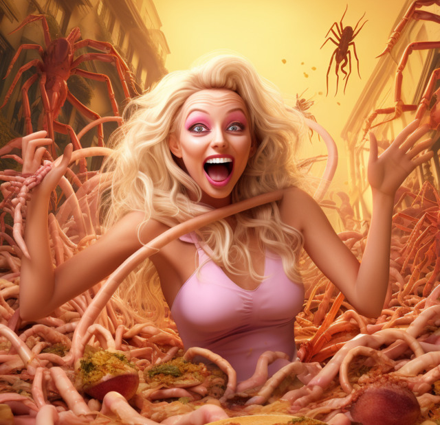 Barbie saves the day by eating spaghetti by Random